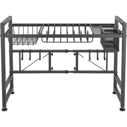 Artva Expandable Over-Sink Dish Rack 65-95 cm with Utensil Holder Graphite - Product view