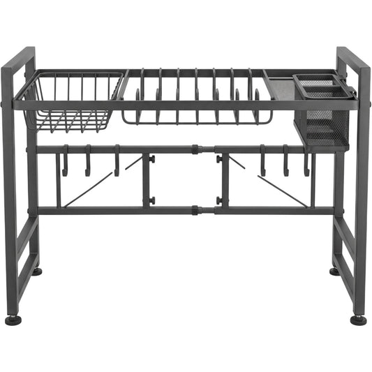 Artva Expandable Over-Sink Dish Rack 65-95 cm with Utensil Holder Graphite - Product view